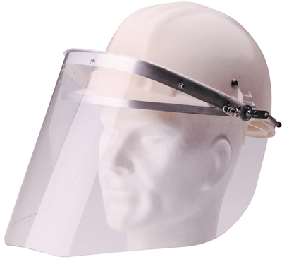 Visière de protection facial relevable en polycarbonate